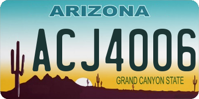AZ license plate ACJ4006
