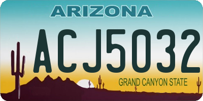 AZ license plate ACJ5032