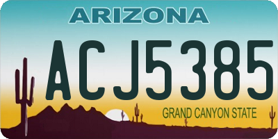 AZ license plate ACJ5385