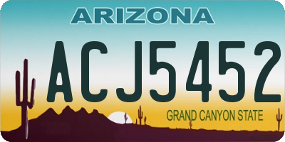 AZ license plate ACJ5452