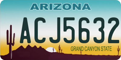 AZ license plate ACJ5632