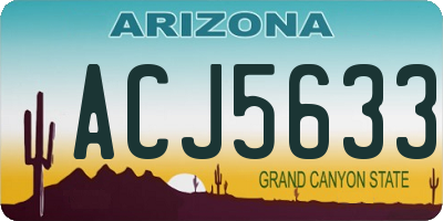 AZ license plate ACJ5633