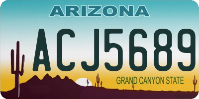 AZ license plate ACJ5689