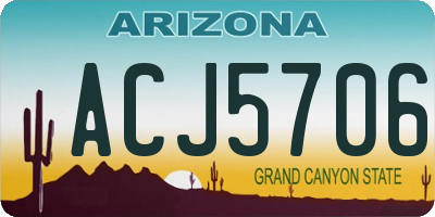 AZ license plate ACJ5706