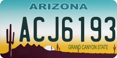 AZ license plate ACJ6193
