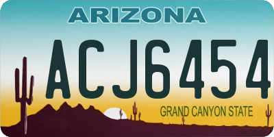 AZ license plate ACJ6454