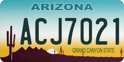 AZ license plate ACJ7021