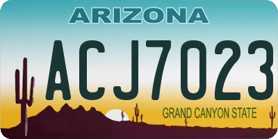 AZ license plate ACJ7023
