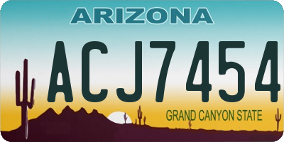AZ license plate ACJ7454