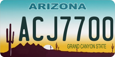 AZ license plate ACJ7700