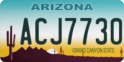 AZ license plate ACJ7730