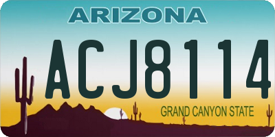 AZ license plate ACJ8114