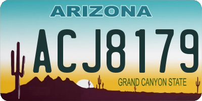 AZ license plate ACJ8179