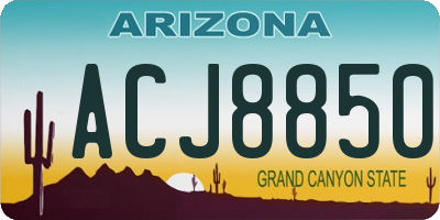 AZ license plate ACJ8850
