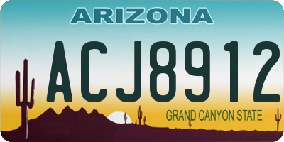 AZ license plate ACJ8912