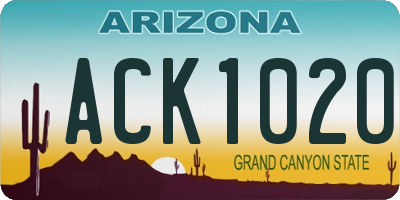 AZ license plate ACK1020