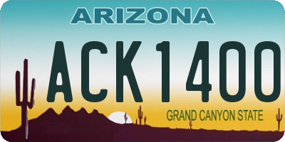 AZ license plate ACK1400
