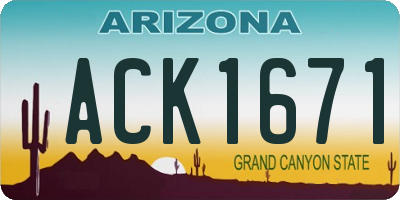 AZ license plate ACK1671