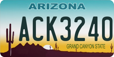 AZ license plate ACK3240