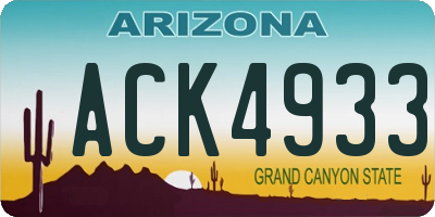 AZ license plate ACK4933