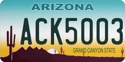 AZ license plate ACK5003