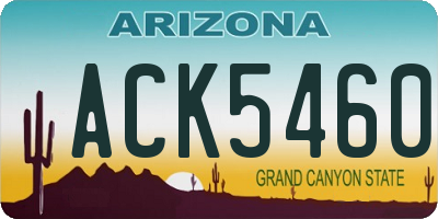AZ license plate ACK5460