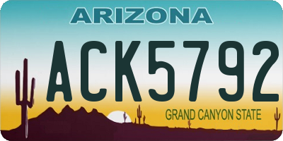 AZ license plate ACK5792
