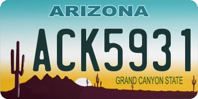 AZ license plate ACK5931