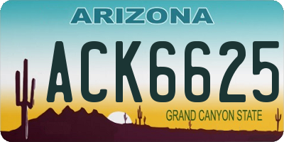 AZ license plate ACK6625