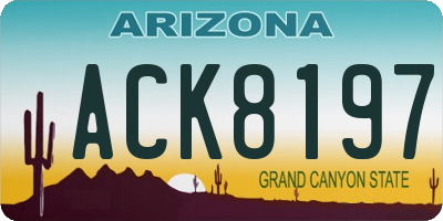 AZ license plate ACK8197