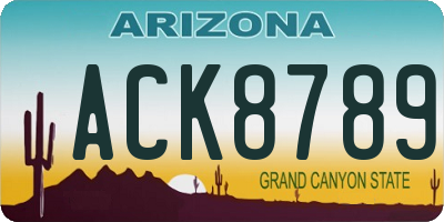 AZ license plate ACK8789