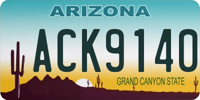 AZ license plate ACK9140