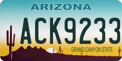 AZ license plate ACK9233