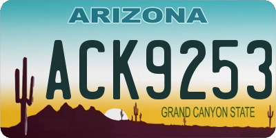 AZ license plate ACK9253