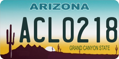 AZ license plate ACL0218