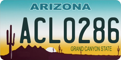AZ license plate ACL0286