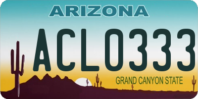 AZ license plate ACL0333