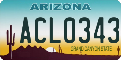AZ license plate ACL0343