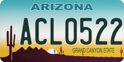 AZ license plate ACL0522