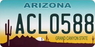AZ license plate ACL0588