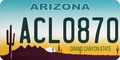 AZ license plate ACL0870