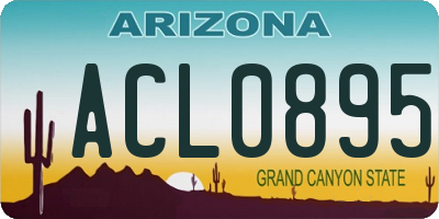 AZ license plate ACL0895