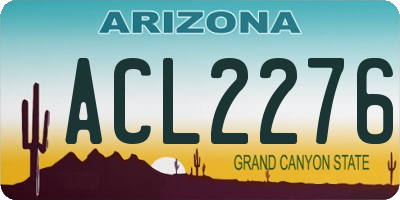 AZ license plate ACL2276