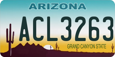 AZ license plate ACL3263