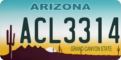 AZ license plate ACL3314