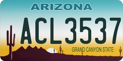 AZ license plate ACL3537