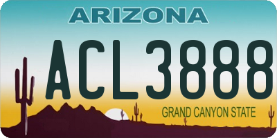 AZ license plate ACL3888