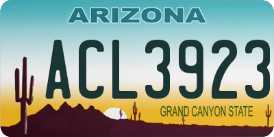 AZ license plate ACL3923