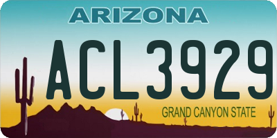 AZ license plate ACL3929