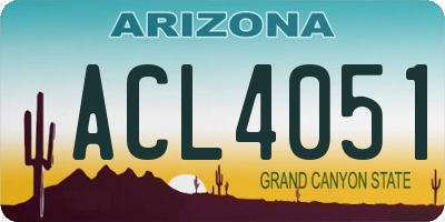 AZ license plate ACL4051